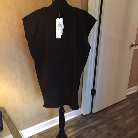 Calvin Klein Black Linen Sleeveless Shirt - Picture 4 of 8